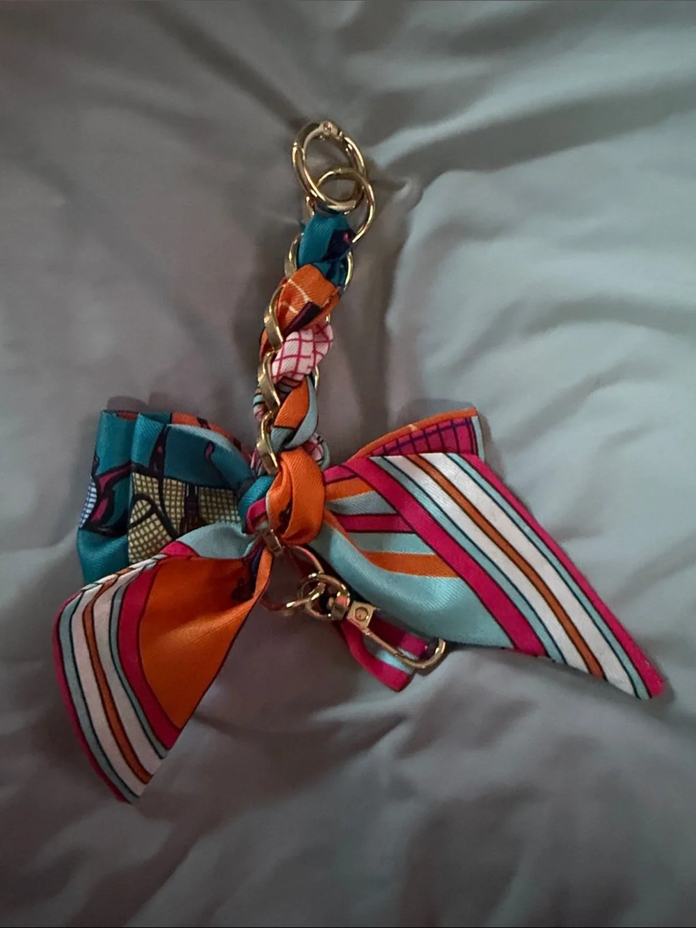 Multicolor Bow Keychain Charm - Women Accessories